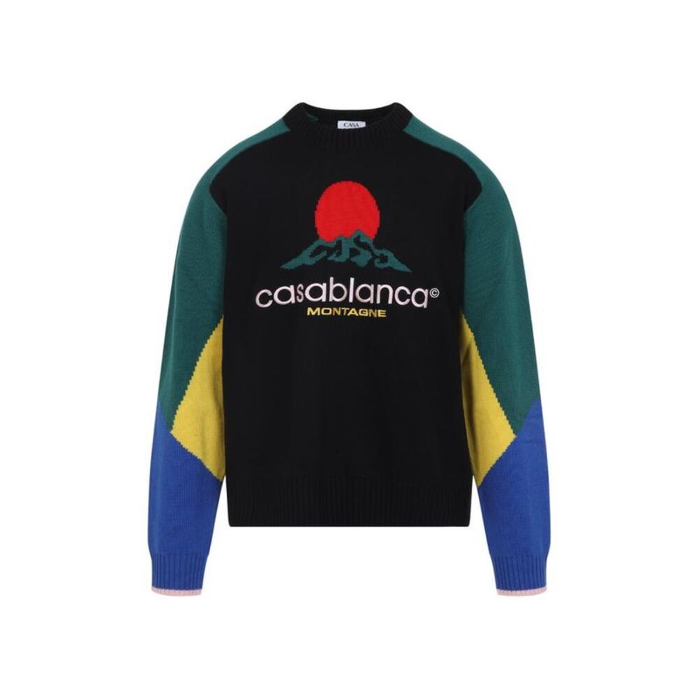 CASABLANCA Printed Knit Sweater Men BLACK Sweaters & Cardigans